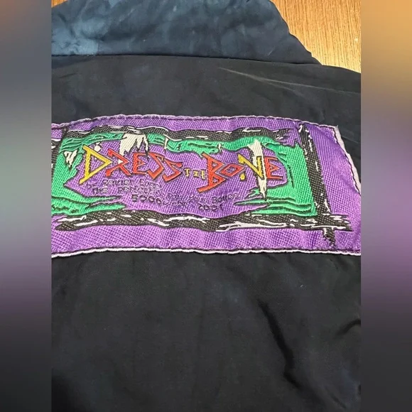 Vintage Dress the Bone Tie Dye Leopard Purple and Orange Quilted Ski Jac… - Picture 5 of 14